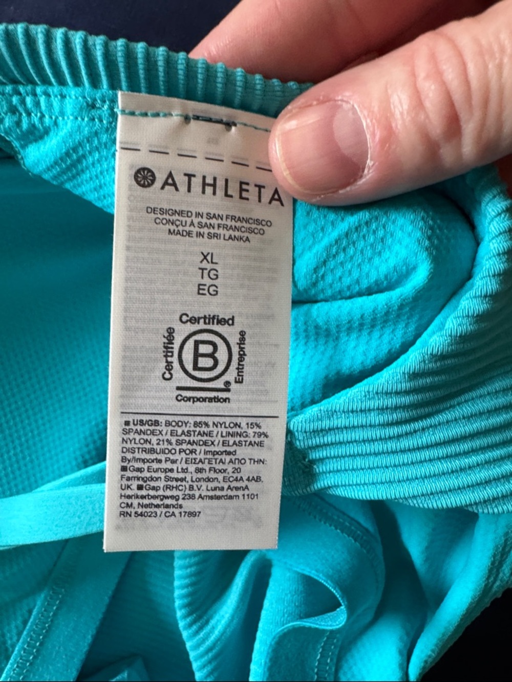 Elation V Neck Rib Longline Bra Turquoise Ribbed Bralette - Women's Intimates - Picture 4 of 5